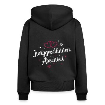 bachelor farewell heart jga - Women's Premium Organic Zip Hoodie - black - Back - Julia (174cm)