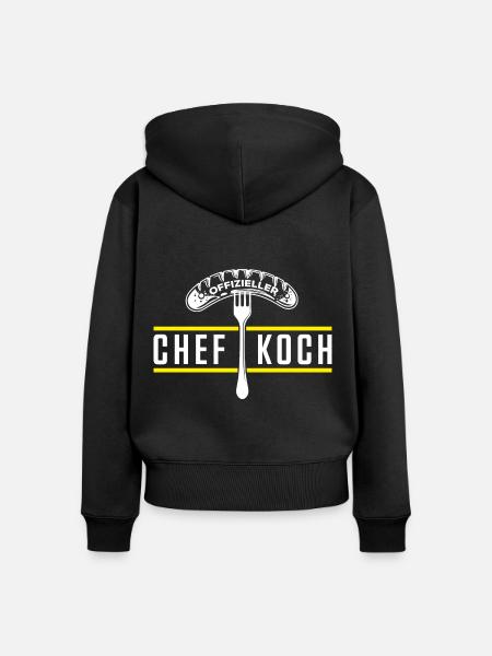 Chefkoch Wurst - Frauen Premium Bio Zip Hoodie - Schwarz