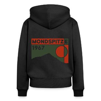 Mondspitze Berg Höhe Wandern Skitour Bürserberg - Frauen Premium Bio Zip Hoodie - Schwarz - Hinten - Julia (174cm)