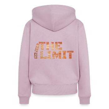 Die Grenze Überschreiten - Frauen Premium Bio Zip Hoodie - Altrosa - Hinten - Julia (174cm)