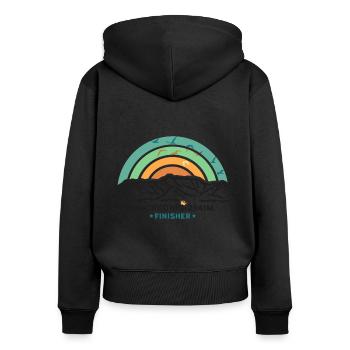 Hochkönig Wandern Wanderung Klettersteig Finisher - Frauen Premium Bio Zip Hoodie - Schwarz - Hinten - Julia (174cm)