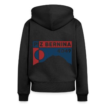 Piz Bernina Biancograt Besteigung Tour Souvenir - Frauen Premium Bio Zip Hoodie - Schwarz - Hinten - Julia (174cm)