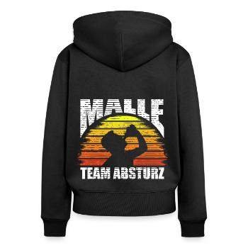 Malle Mallorca Absturz Sonne Fun Party Outfit - Frauen Premium Bio Zip Hoodie - Schwarz - Hinten - Julia (174cm)