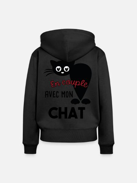 Lustiges Kätzchen - Frauen Premium Bio Zip Hoodie - Schwarz