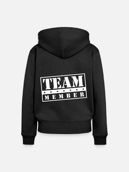 team member stempel - Frauen Premium Bio Zip Hoodie - Schwarz
