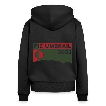 Piz Umbrail Ski Tour Bike Tour Mountain Tour Souvenir - Women's Premium Organic Zip Hoodie - black - Back - Julia (174cm)