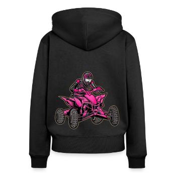 Quad VTT Tout-terrain Quad Rider - Sweat à capuche zippé Premium bio Femme - noir - Dos - Julia (174cm)