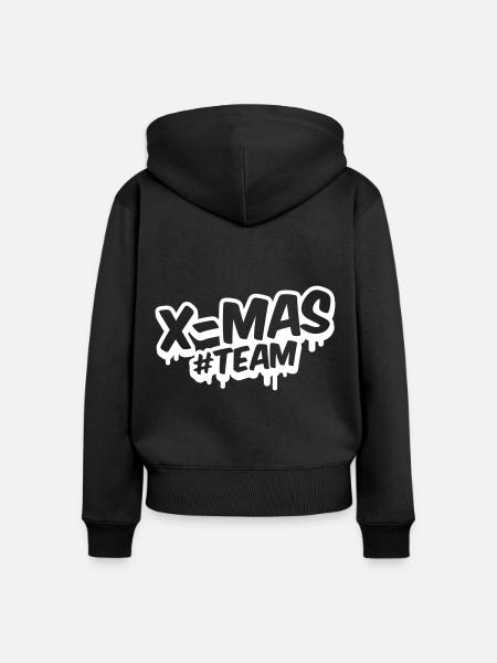 xmas team christmas - Frauen Premium Bio Zip Hoodie - Schwarz