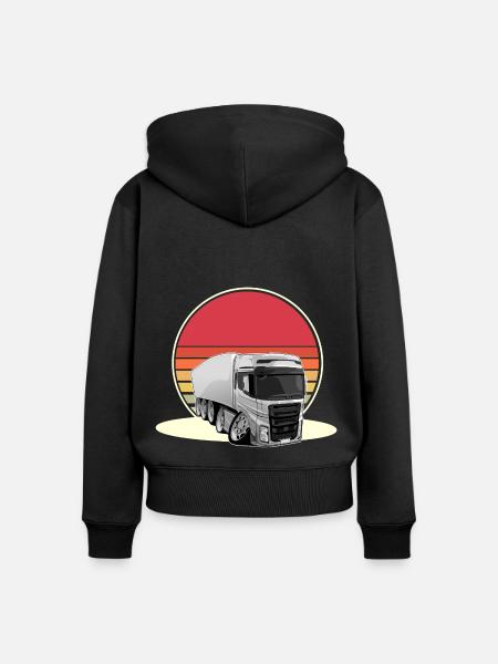 LKW Fahrer - Frauen Premium Bio Zip Hoodie - Schwarz