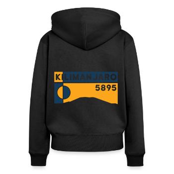 Mount Kilimanjaro Kilimandscharo Kenia Tansania - Frauen Premium Bio Zip Hoodie - Schwarz - Hinten - Julia (174cm)
