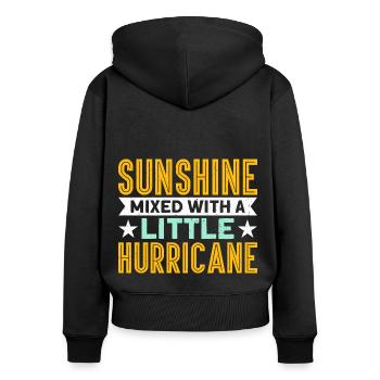 Pre-Teen Pubertät Vorpubertär - Frauen Premium Bio Zip Hoodie - Schwarz - Hinten - Julia (174cm)