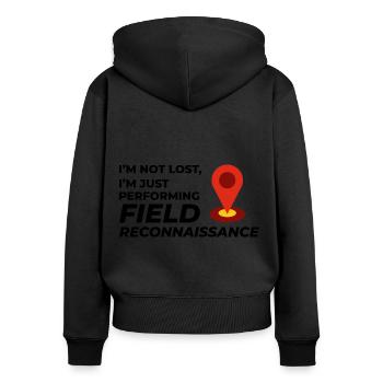 Feldaufklärung GIS Vermessungsingenieur Kartierung Humor - Frauen Premium Bio Zip Hoodie - Schwarz - Hinten - Julia (174cm)