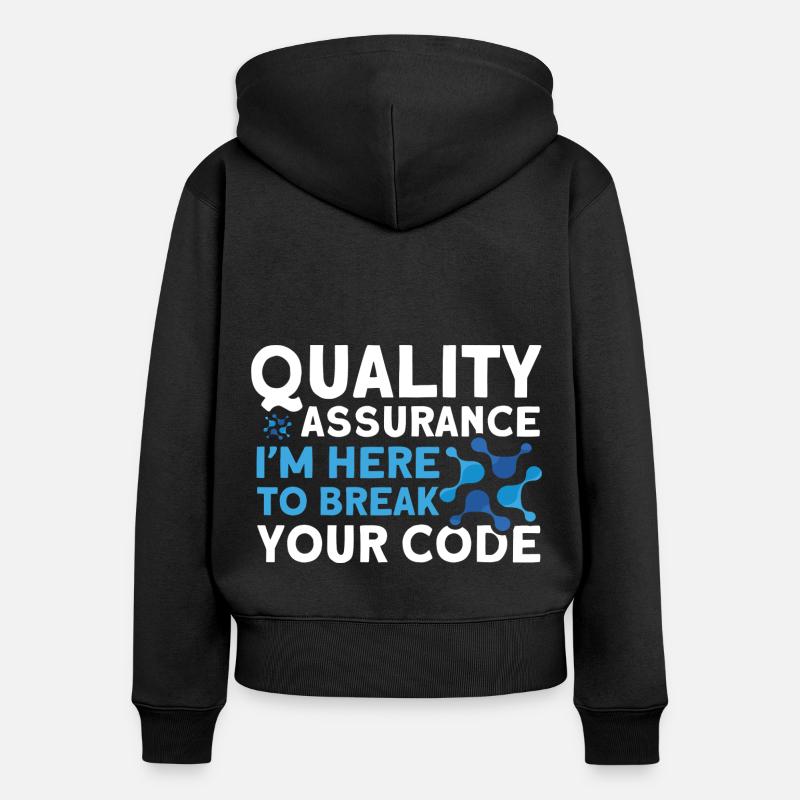 QA Engineer QA Tester Software Tester - Women's Premium Organic Zip Hoodie - black