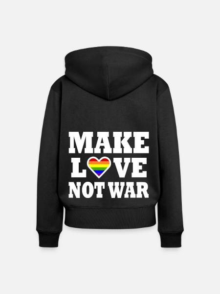 Make love not war - Frauen Premium Bio Zip Hoodie - Schwarz