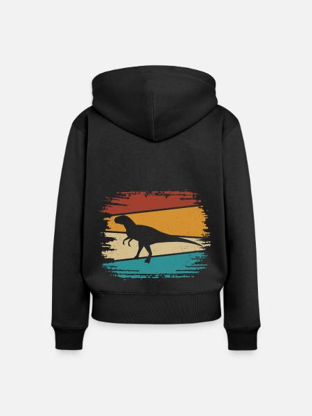Velociraptor Dino Dinosaurier - Frauen Premium Bio Zip Hoodie - Schwarz