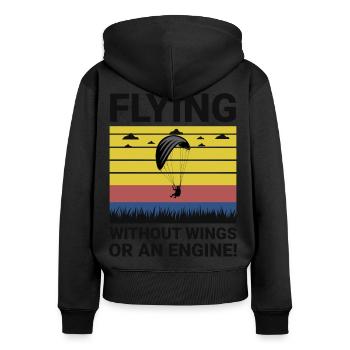 Pilote de parapente Parapente Adventures Outdoor - Sweat à capuche zippé Premium bio Femme - noir - Dos - Julia (174cm)
