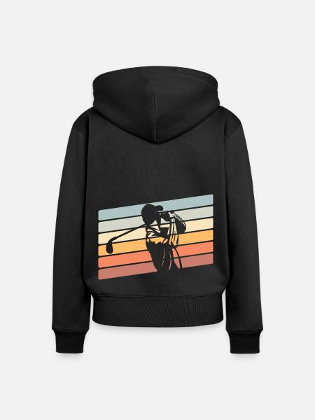 Golf Golfer - Frauen Premium Bio Zip Hoodie - Schwarz