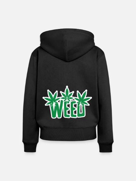 Cannabis Marihuana Weed Kiffen - Frauen Premium Bio Zip Hoodie - Schwarz