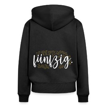 50. Geburtstag Frauen Verzierung Frau 50 Jahre - Frauen Premium Bio Zip Hoodie - Schwarz - Hinten - Julia (174cm)