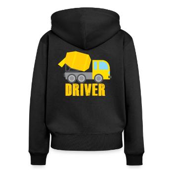 Betonmischer LKW Fahrer - Frauen Premium Bio Zip Hoodie - Schwarz - Hinten - Julia (174cm)