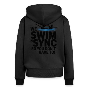 Natation synchronisée Nageur Sports nautiques Athlète - Sweat à capuche zippé Premium bio Femme - noir - Dos - Julia (174cm)