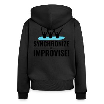 Synchronschwimmen Improvisieren Team Schwimmer Humor - Frauen Premium Bio Zip Hoodie - Schwarz - Hinten - Julia (174cm)