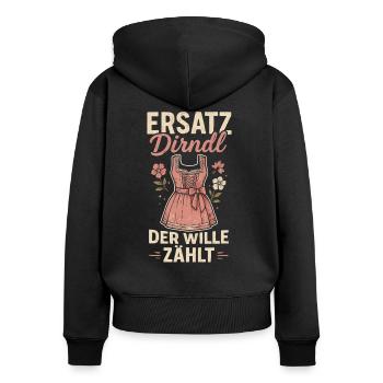 Replacement Dirndl – The Will Counts - Women's Premium Organic Zip Hoodie - black - Back - Julia (174cm)