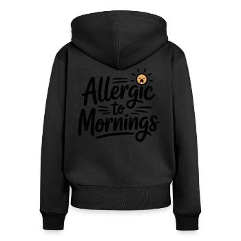 Allergique aux matinaux - Sweat à capuche zippé Premium bio Femme - noir - Dos - Julia (174cm)