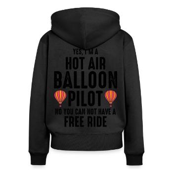 Hot Air Ballooning Hopper Balloon Pilot Balloonist - Women's Premium Organic Zip Hoodie - black - Back - Julia (174cm)