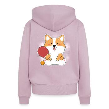 Tennis de table - Sweat à capuche zippé Premium bio Femme - rose poudré - Dos - Julia (174cm)