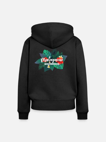 Madagaskar tropisches Paradies - Frauen Premium Bio Zip Hoodie - Schwarz
