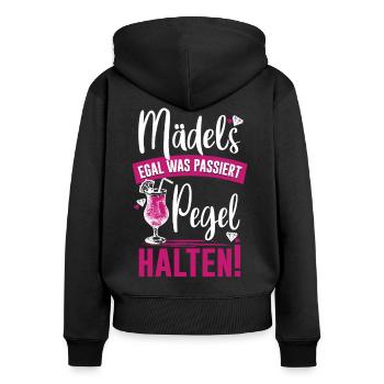 Junggesellinnen Abschied Braut Mädels Party Humor - Frauen Premium Bio Zip Hoodie - Schwarz - Hinten - Julia (174cm)