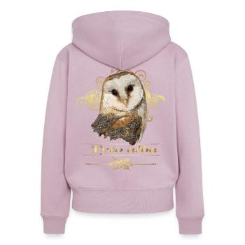 Bell owl - Women's Premium Organic Zip Hoodie - dusky pink - Back - Julia (174cm)