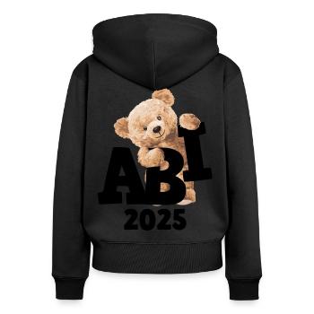 Teddy Abi Abitur Abschluß Teddybär Geschenk - Frauen Premium Bio Zip Hoodie - Schwarz - Hinten - Julia (174cm)