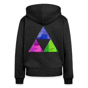 comic - Frauen Premium Bio Zip Hoodie - Schwarz - Hinten - Julia (174cm)