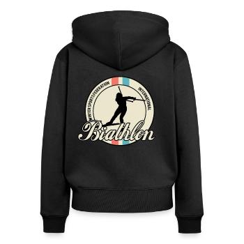 biathlon - Sweat à capuche zippé Premium bio Femme - noir - Dos - Julia (174cm)