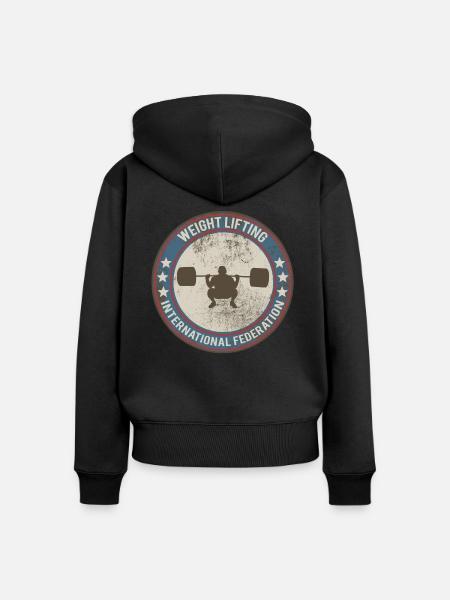 weight lifting - Frauen Premium Bio Zip Hoodie - Schwarz