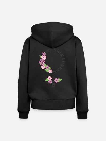 Zo ziet een feministe eruit Empowerment - Premium økologisk hoodie med lynlås til kvinder - sort