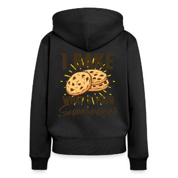 I Bake What's Your Superpower Cake Artist Baker Cu - Frauen Premium Bio Zip Hoodie - Schwarz - Hinten - Julia (174cm)