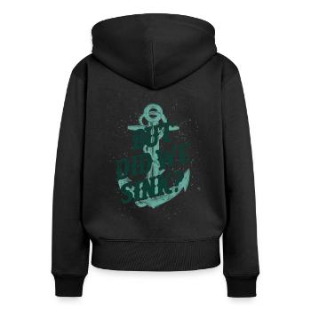 But Did We Sink? Motor Boating Captain - Frauen Premium Bio Zip Hoodie - Schwarz - Hinten - Julia (174cm)