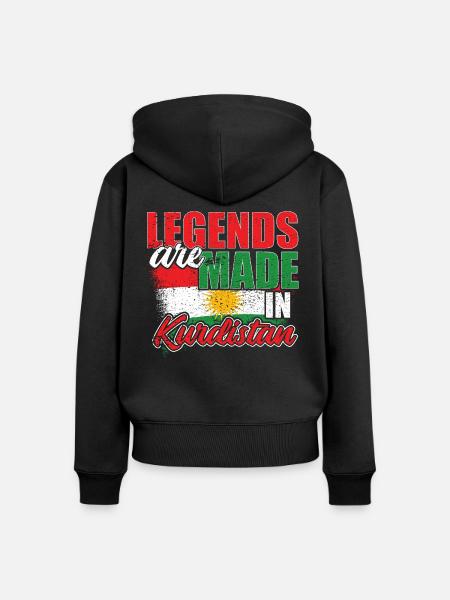 Kurdistan - Frauen Premium Bio Zip Hoodie - Schwarz