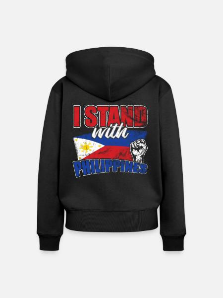 PHILIPPINEN - Frauen Premium Bio Zip Hoodie - Schwarz