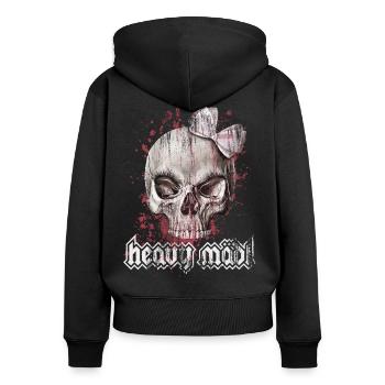 Heavy Mädl - Frauen Premium Bio Zip Hoodie - Schwarz - Hinten - Julia (174cm)