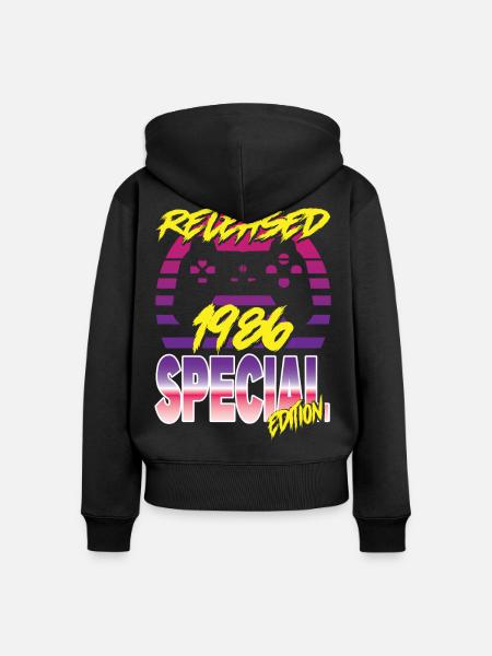 Released 1986 Special Edition - Frauen Premium Bio Zip Hoodie - Schwarz