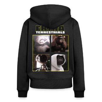 E.T. Understand The Assignment Meme - Women's Premium Organic Zip Hoodie - black - Back - Julia (174cm)