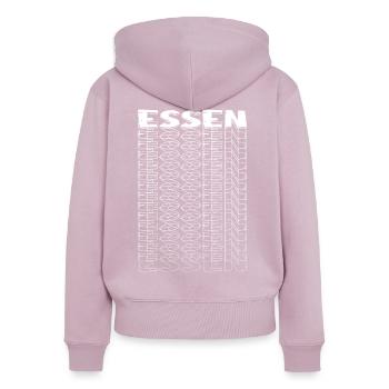 Essen Germany City Font Skyline - Women's Premium Organic Zip Hoodie - dusky pink - Back - Julia (174cm)