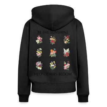 Be the sun and help others - Women's Premium Organic Zip Hoodie - black - Back - Julia (174cm)