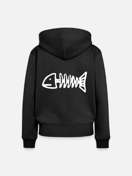 toter fisch - Frauen Premium Bio Zip Hoodie - Schwarz