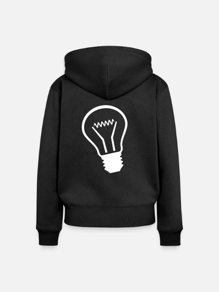 Glühbirne - Frauen Premium Bio Zip Hoodie - Schwarz