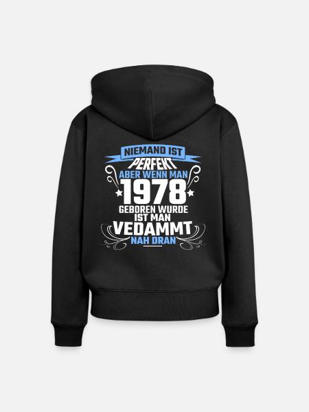 1978 - Frauen Premium Bio Zip Hoodie - Schwarz